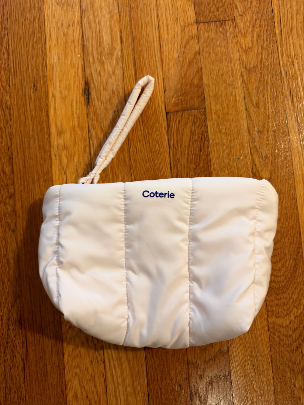 COTERIE Cream Quilted Wristlet